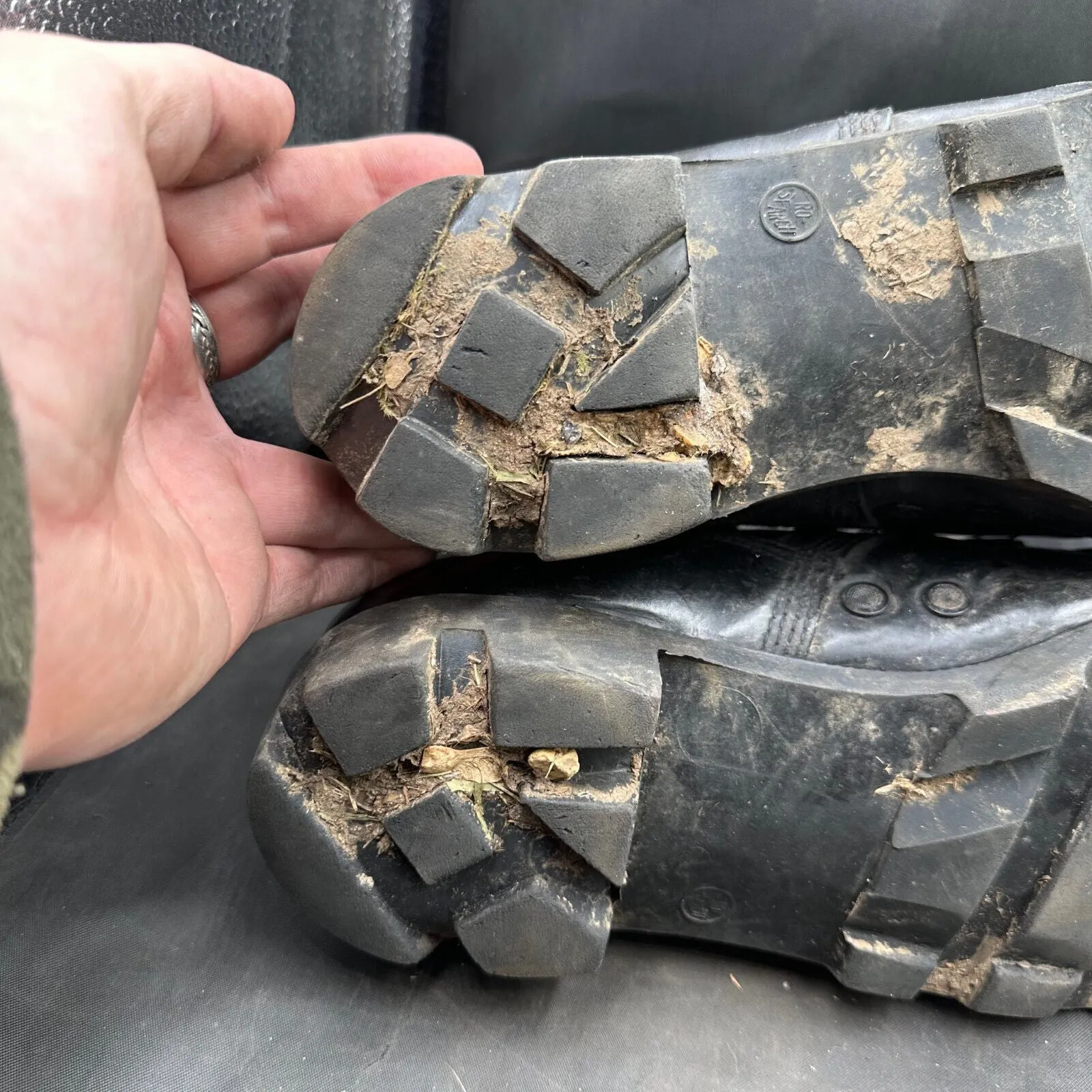 US Army Black Leather Duty Combat Bike Boots Wellco - Size EU 42 UK 9.5 US 10