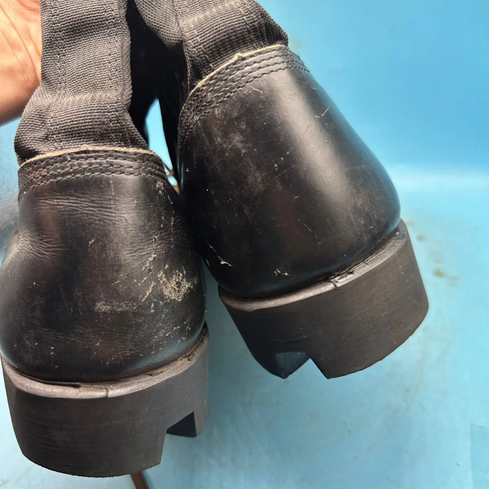 US Army Black Leather WELLCO Combat Boots - Size EU 45 - UK 10 - US 11R
