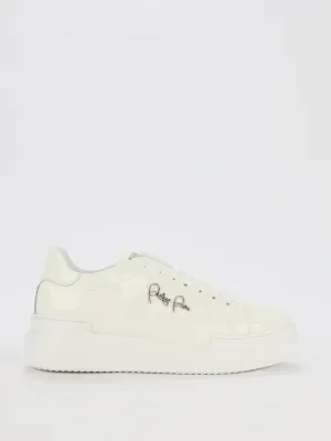 White Patent Leather Platform Sneakers
