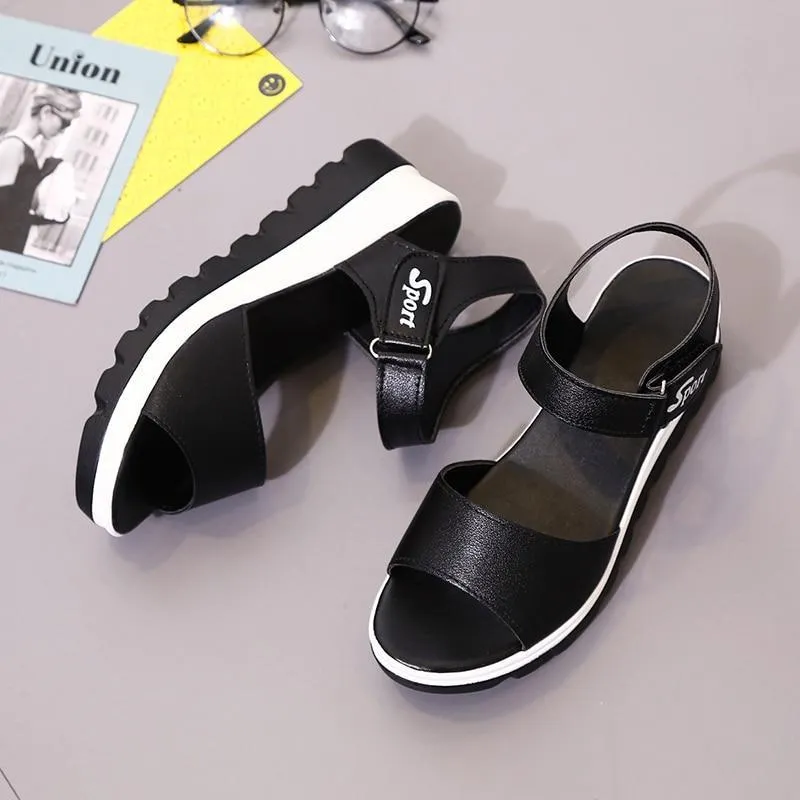 Women Sandals High Quality Comfortable Leather Flat Breathable Sandals