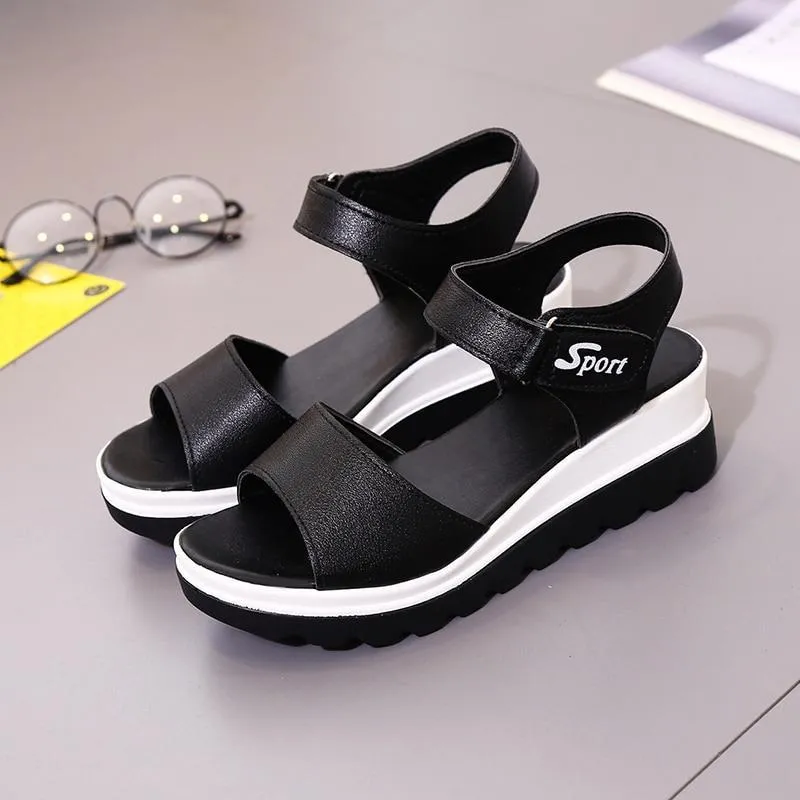 Women Sandals High Quality Comfortable Leather Flat Breathable Sandals