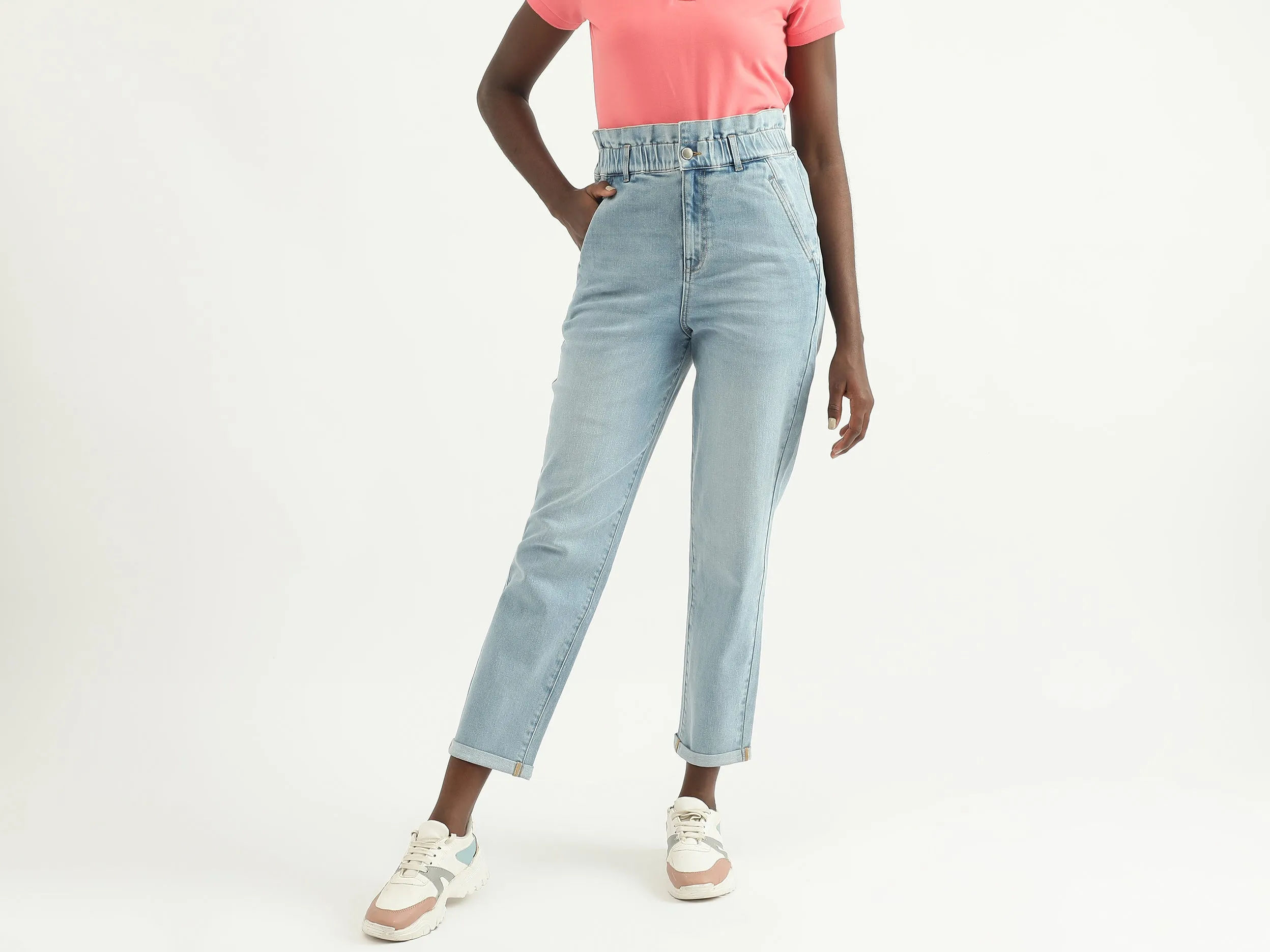 Women Solid Slouchy Fit Jeans