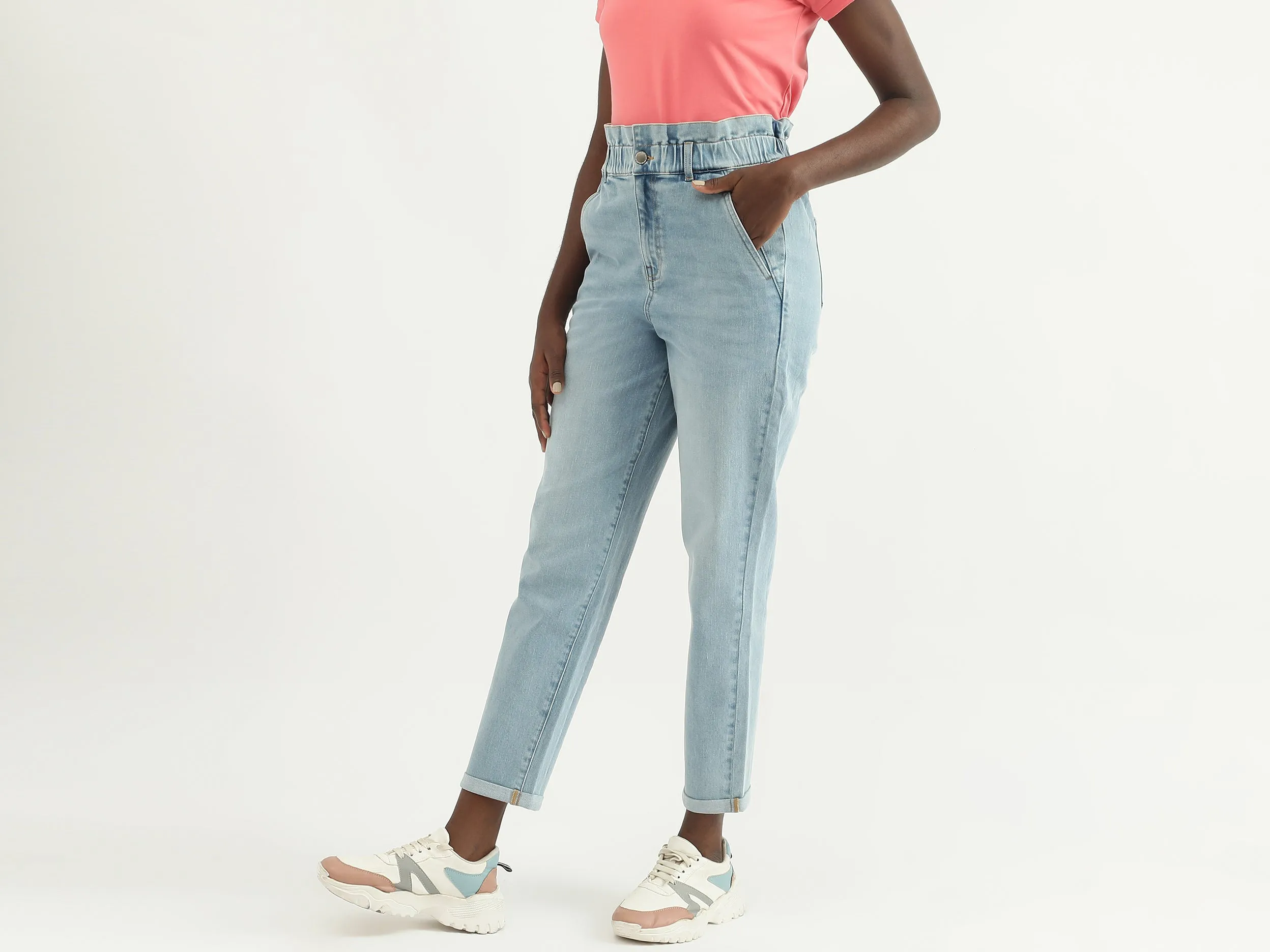 Women Solid Slouchy Fit Jeans
