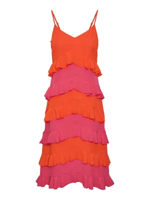 YAS Clara strap midi dress mandarin
